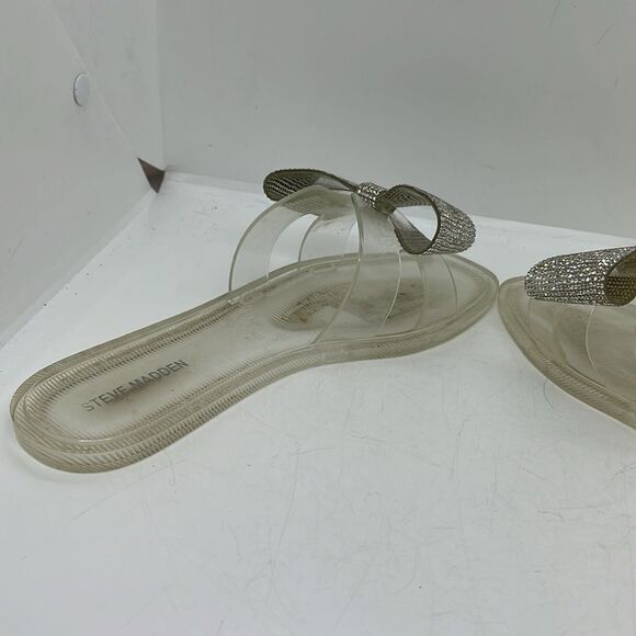 STEVE MADDEN WALLET CLEAR JELLY SANDALS WITH BOW FTL-09-156 - Picture 6 of 9